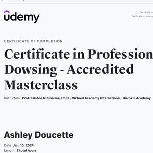 dowsing reading within an hour